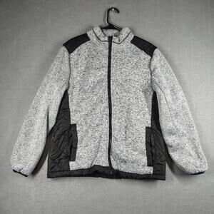 Canyon River Mens XL Gray Fleece Jacket Full Zip Outdoor Casual Warm Winters EUC